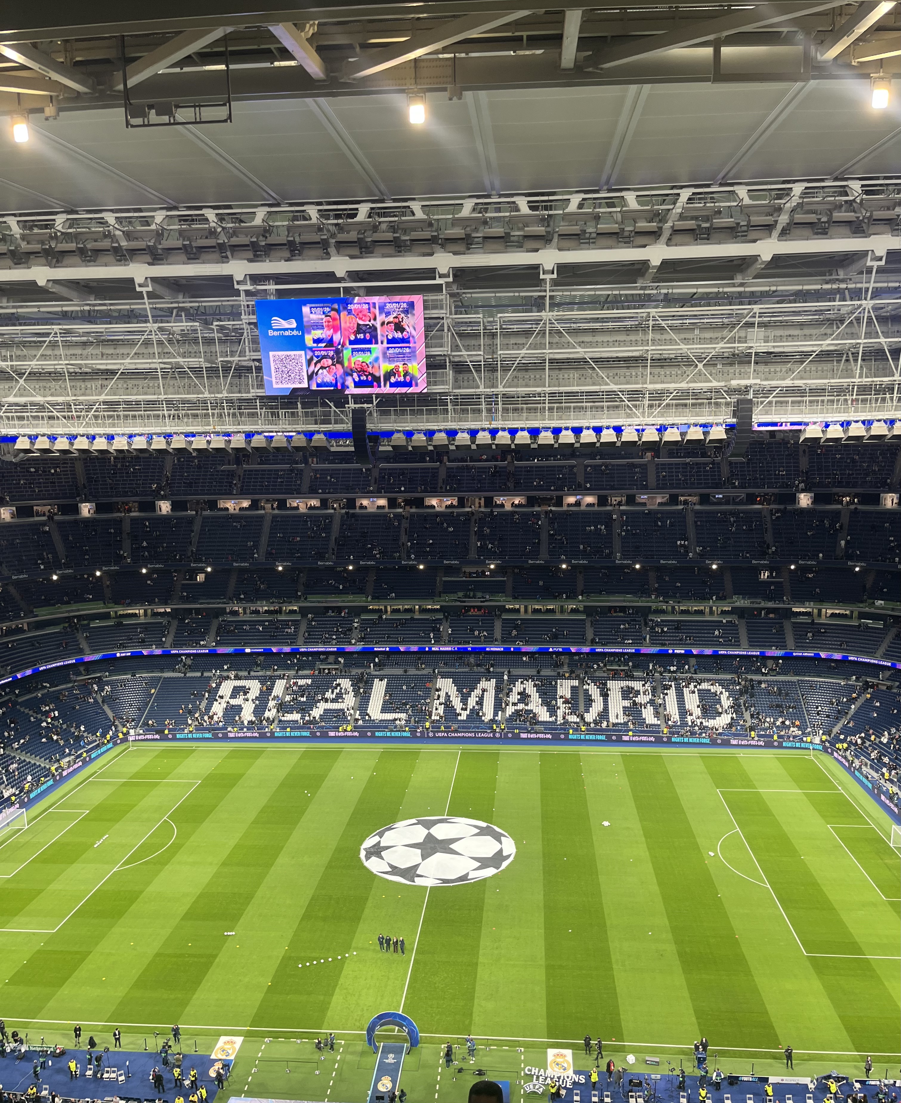 Santiago Bernabéu and Real Madrid supporters on matchday in Madrid